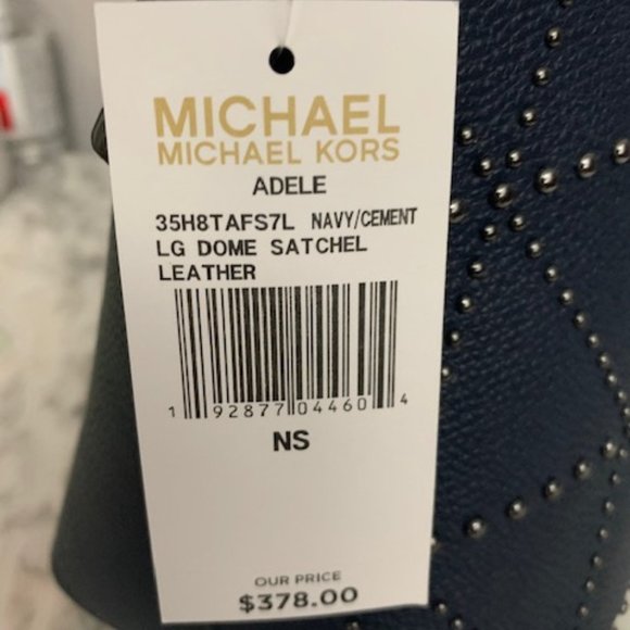 Michael Kors Navy/Cement Adele Lg Dome Satchel - Picture 13 of 13